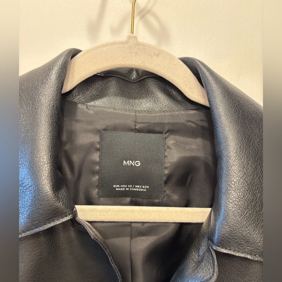 Mango Black Faux Leather Jacket - Picture 3 of 4